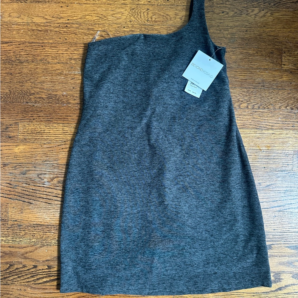 Beyond Yoga Heather Charcoal Sleeveless Knit Top